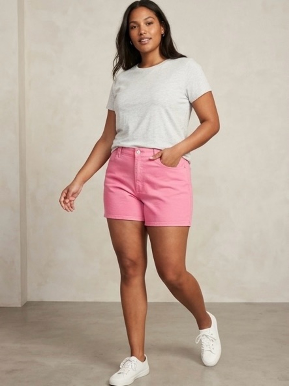Old Navy Pink High-Rise Denim Shorts